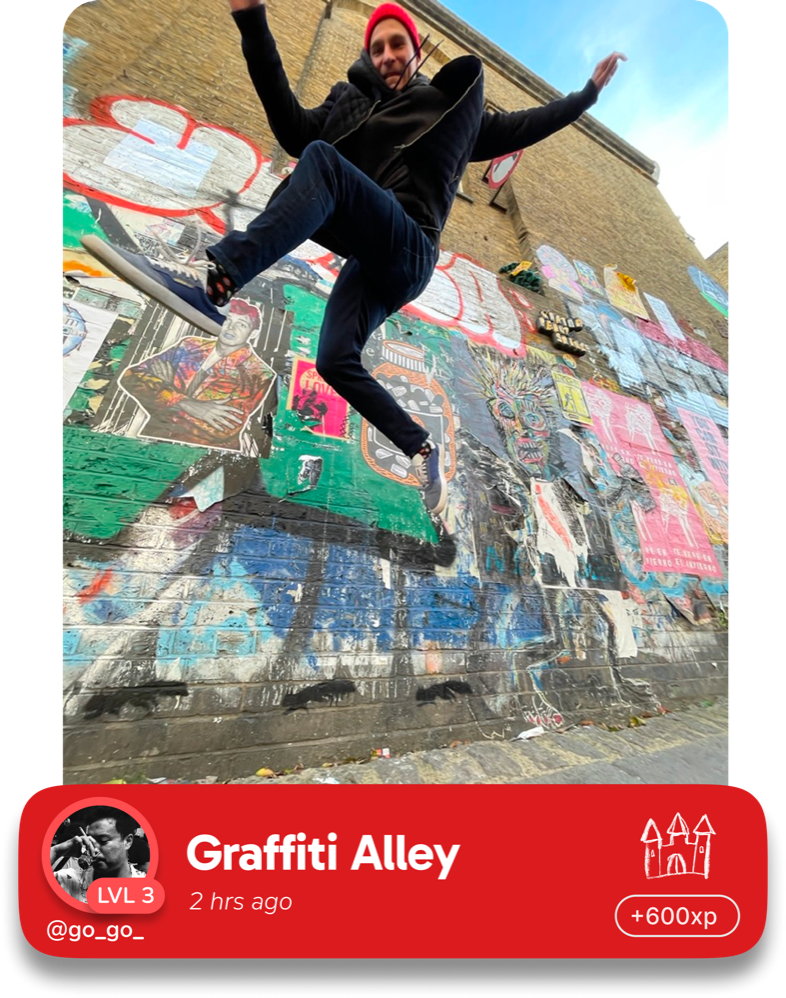A GO story: @go_go_ at Graffiti Alley 2 hours ago, level 3, +600xp